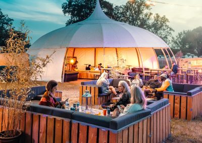 Outside Seating With Serai Tent Backdrop